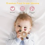 Silicon wooden baby teether baby products - Image 2
