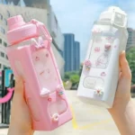 700ML Wter Bottle With Straw And Sticker