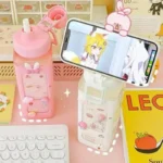 700ML Wter Bottle With Straw And Sticker - Image 2