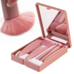 Makeup brush set with mirror case